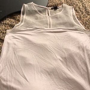 H&M size large white shimmer/ sheer  sleeveless top key hole back button